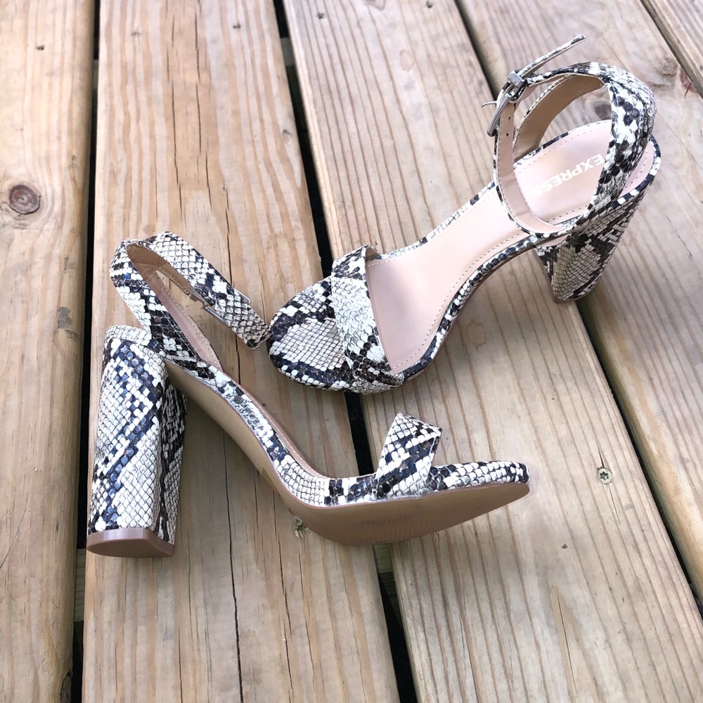 Express Snakeskin Heels
